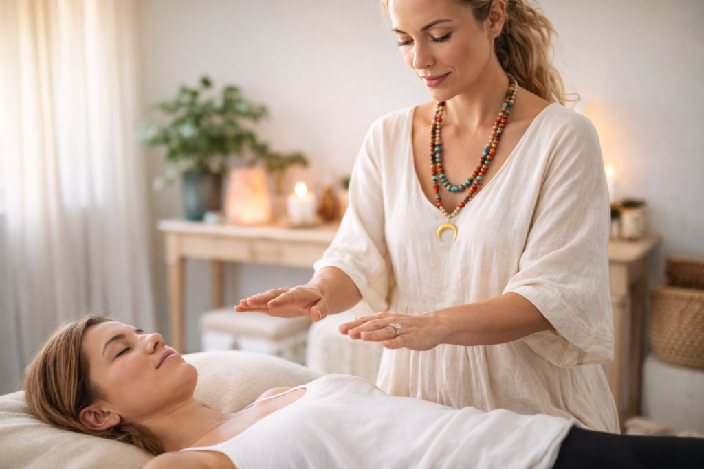 Healer giver behandling efter booking via bookin